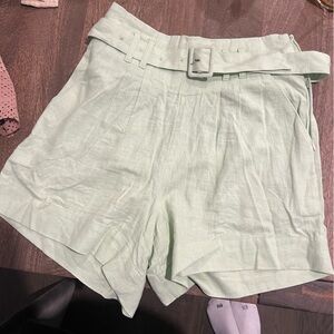 Abercrombie & Fitch Mint Linen Shorts